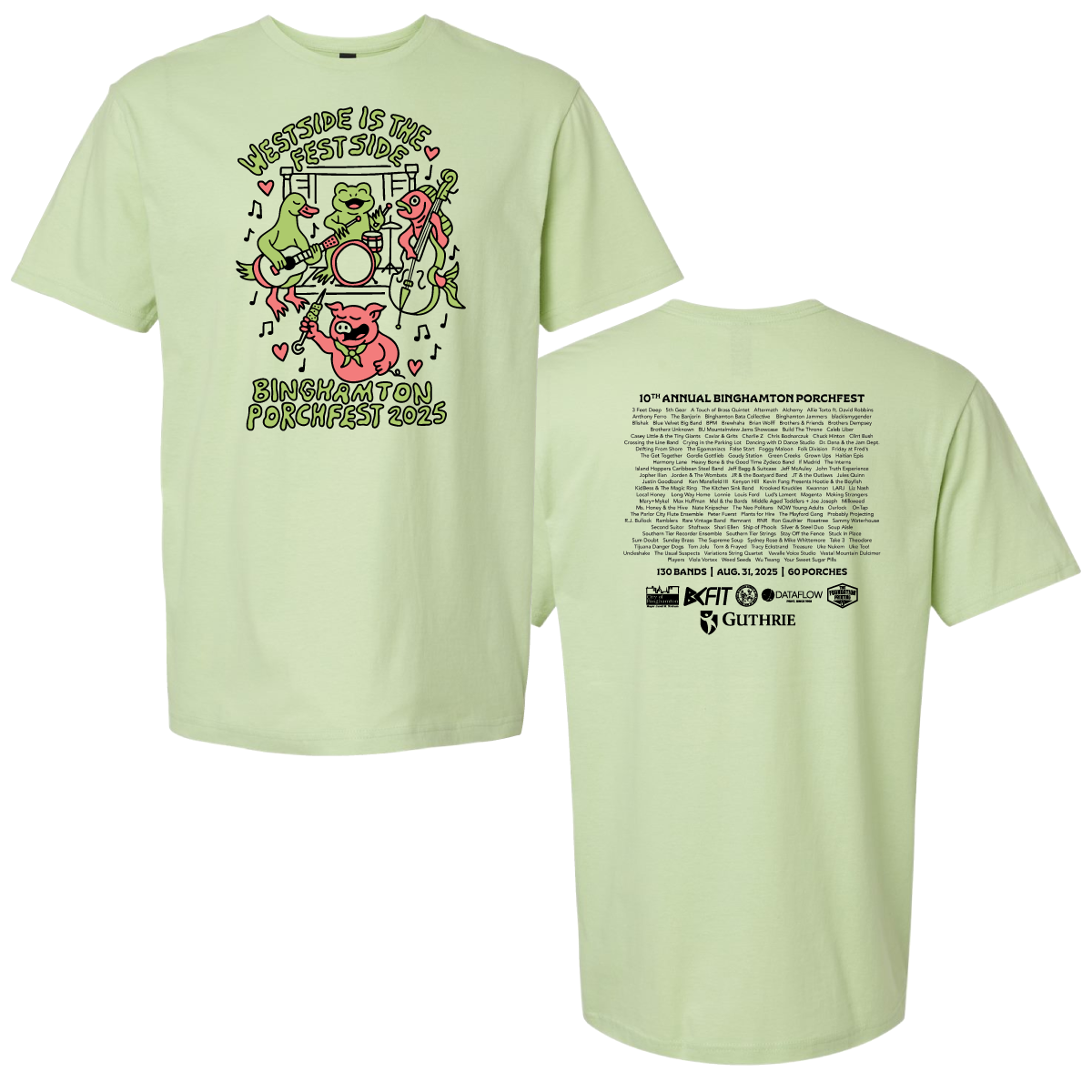 Porchfest 2025 Animal Band Adult Tee