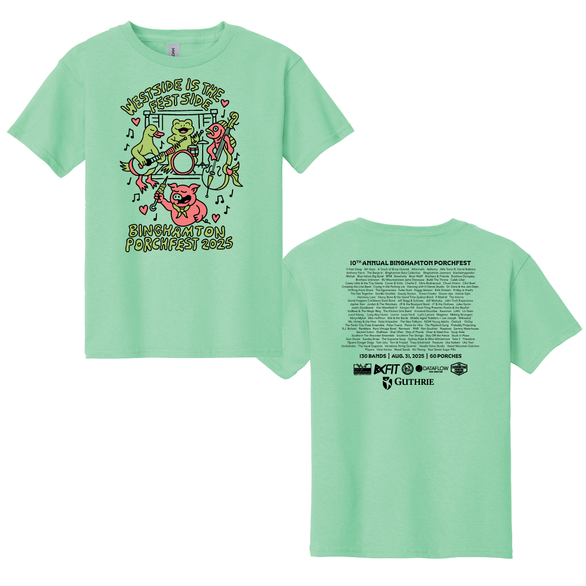 Porchfest 2025 Animal Band Youth Tee