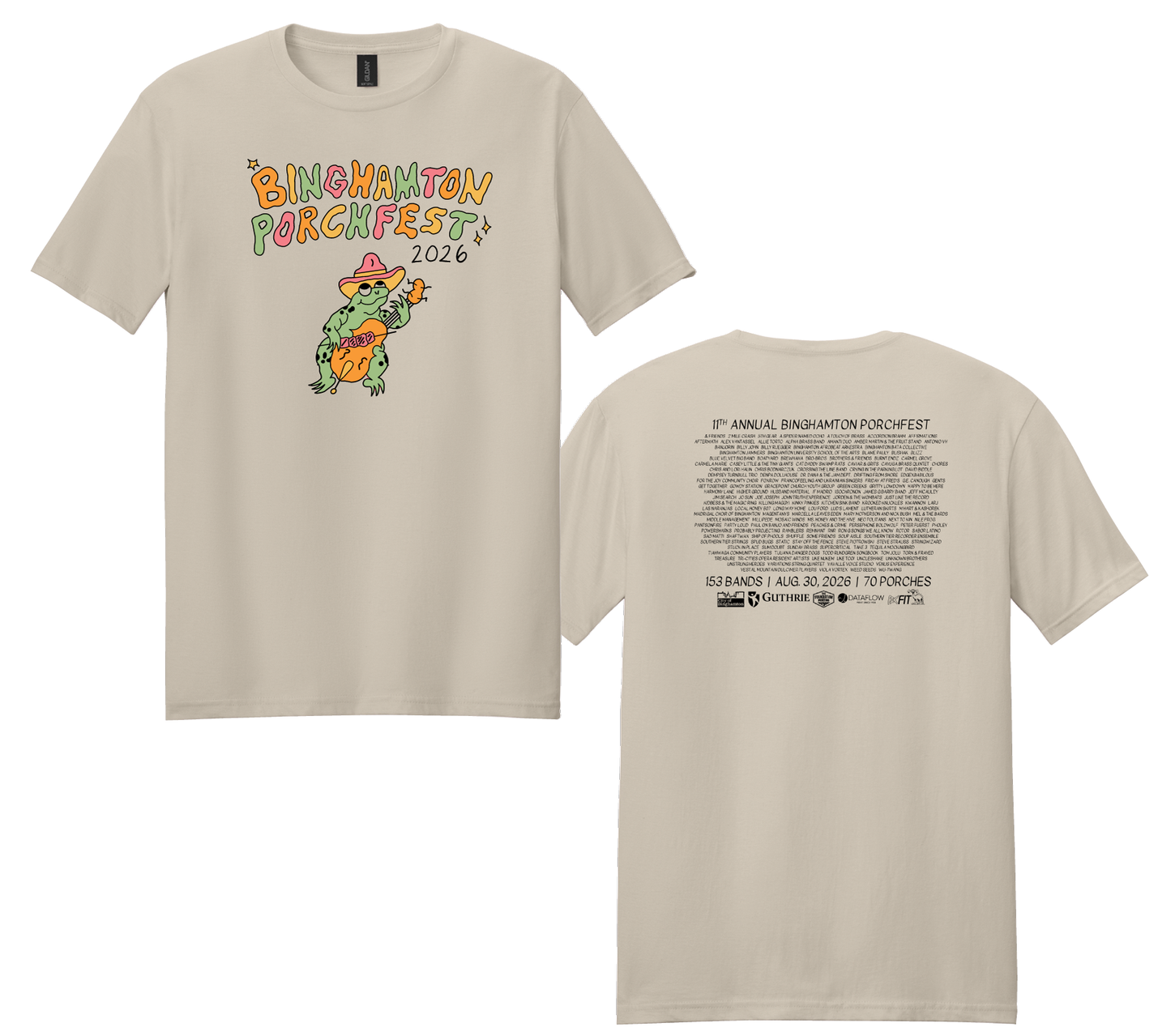 Porchfest 2026 Frog Adult Tee